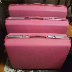 Vintage Samsonite Saturn Barbie Pink Hard Suitcases